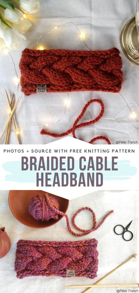 Chunky Knit Headband, Knitted Headband Free Pattern, Knitted Headbands, Cable Headband, Cable Knit Headband, Knit Headband Pattern, Cable Knitting, Knitted Headband, Quick Knits