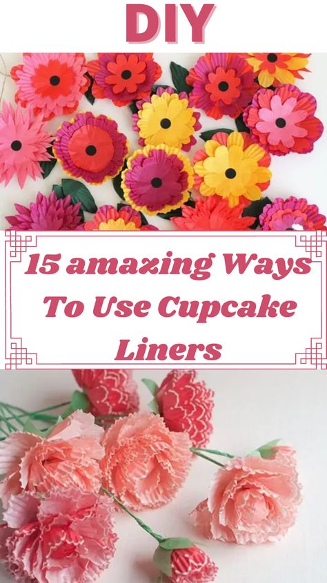 Cupcake Liner Flowers Diy, How To Make Silicone, Cupcake Liner Crafts, Crafts Organization, Cupcake Liner Flowers, Patty Cake, Cupcake Plate, Viral Images, Cake Liner