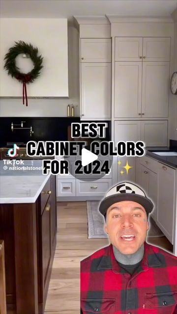 Anjali Real Estate on Instagram: "2024 trending kitchen cabinet colors! Use for your next renovation 😉 Video from @nationalstonelv 🤞🤞 #kitchen #renovation #cabinet #trending #reel #paint #2024 #diy #new #love" Small Kitchen Island Color Ideas, Kitchen Cabinets 2024, Kitchen Island Paint Colors 2024, 2024 Cabinet Colors, Countertop Trends 2024, Kitchen Cabinet Paint Colors 2024, Best Kitchen Cabinet Paint Colors 2024, Kitchen Cabinet Colors For 2024, Painted Kitchen Cabinets Colors 2024