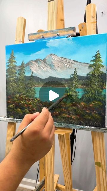 Boss Ross Paintings, Bob Ross Paintings Easy, Bob Ross Paintings Tutorials Easy, Bob Ross Painting Videos, Bob Ross Landscape, Bob Ross Art, Bob Ross Paintings, Acrylic Landscape, Landscape Paintings Acrylic