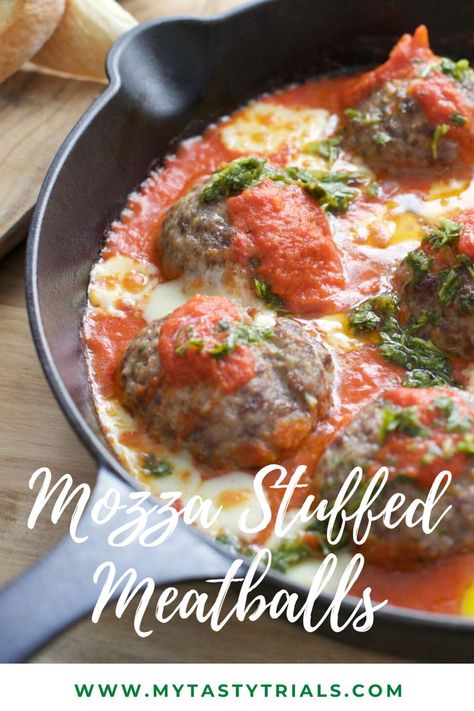 Meatballs Stuffed With Mozzarella, Stuffed Meatballs, Mozzarella Stuffed Meatballs, Main Course Recipes, Bowl Recipe, Meatball Recipes, Beef Dishes, Sharing Board, Be Great