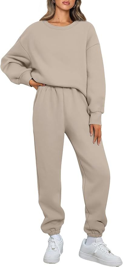 Womens 2 Piece Outfits Sweatsuit Oversized Sweatshirt Lounge Sets Baggy Sweatpants Fall Fashion with Pockets Womens Half Zip Pullover, Womens 2 Piece Outfits, Fall Outings, Lounge Wear Sets, Outfit Oversize, Baggy Sweatpants, Sweatpants With Pockets, Leisure Suit, Sweatsuit Set