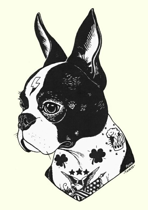 Dog Ear Outline Tattoo, Ear Outline Tattoo, Boston Terrier Tattoo, Dog Ear Outline, Terrier Tattoo, Ear Outline, Dog Caricature, Boston Terrier Art, Tattoos For Dog Lovers