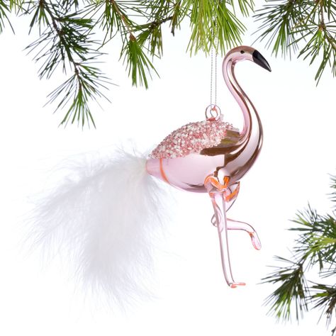 Glass and Feather Flamingo Ornament - World Market Flamingo Ornament, Illustrator Graphic Design, Adobe Illustrator Graphic Design, Mini Tree, World Market, Flamingo, The Glass, Christmas Ornaments, Graphic Design