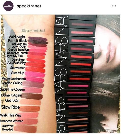 Re: Let's Talk About NARS! - Page 105 - Beauty Insider Community Nars American Woman Lipstick, Nars Lipstick Swatches, Nars Liquid Lipstick, Nars Lip Pencil, Makeup Names, Slay Makeup, Nars Lip, Lip Shades, Nars Lipstick