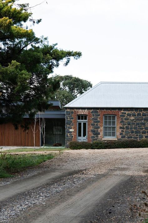 10 new build houses that possess heritage charm | Country Style Porter Paint, Iron Front Door, Patchwork Tiles, Timber Ceiling, Moody Interiors, Timber Panelling, Old Home, Barn Style House, Reclaimed Timber