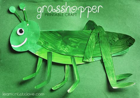 Printable Grasshopper Craft.. It's nice to have an occasional craft activity as it teaches a child to follow directions; however, they should not be all that's offered to a child for creativity. Grasshopper Art Preschool, Grasshopper Crafts, Preschool Grasshopper Craft, Clothes Pin Grasshopper Craft, Life Cycle Of Grasshopper, Grasshopper Images, Insect Activities, Insects Preschool, Bugs Preschool