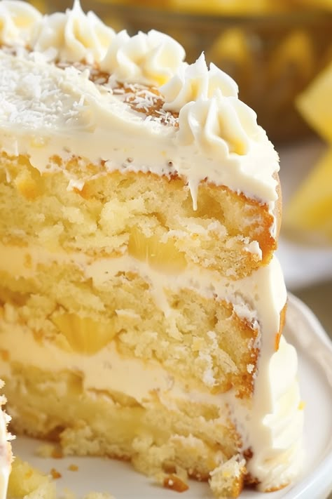 Pineapple Coconut Cake Coconut Cake From Cake Mix Boxes With Pudding, Best Pineapple Cake Recipe, Pineapple Curd Cake, Best Coconut Desserts, Pineapple Icebox Cake, Pineapple Coconut Cream Cake, Coconut Cloud Cake Recipe, Pineapple Coconut Dream Cake, Pineapple Walnut Cake