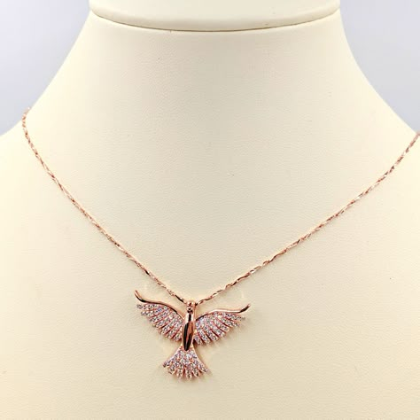 Pretty Jewelry Necklaces, Phoenix Rising, Gold Chain Design, Accesories Jewelry, Bird Pendant, Jewelry Design Earrings, Gold Necklace Set, Classy Jewelry, Fancy Jewellery