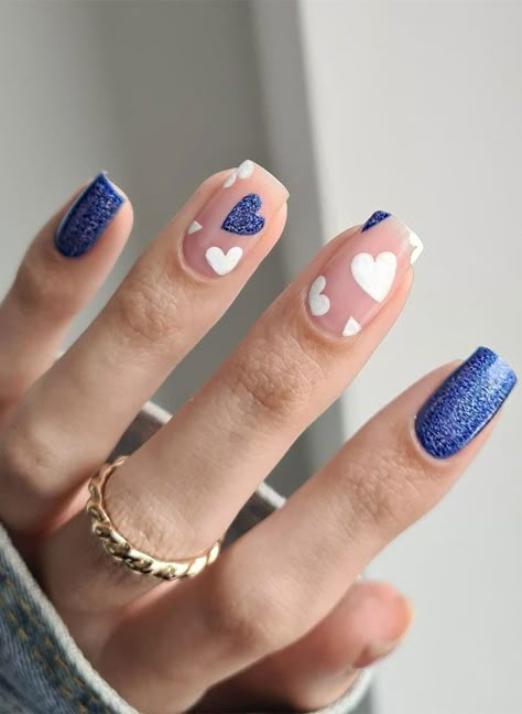 Unghie Nail Art, Heart Nail Designs, Valentine Nails, Nail Designs Valentines, Her Nails, Cute Gel Nails, Nails Polish, Nail Polish Designs, Dipped Nails