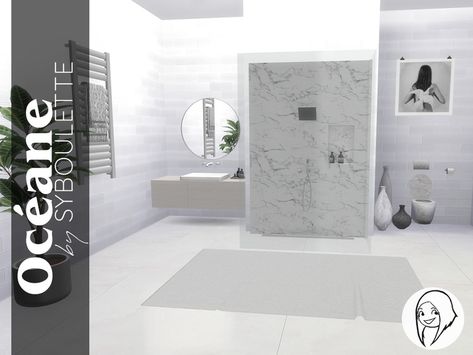 Sims 4 Shower Patreon, Showers Sims 4 Cc, Syboubou Sims 4, Sims4 Shower Cc, Sims 4 Cc Furniture Functional Bathroom, Sims 4 Bathroom Set, Sims 4 Cc Bathroom Set, Sims 4 Cc Bathroom Patreon, Sims 4 Shower Cc