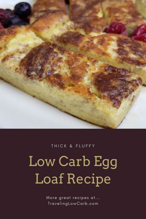 Low Carb Egg Loaf Recipe French Toast Sticks Low Carb French Toast, Egg Loaf Recipe, Making French Toast, Recipe French Toast, Low Carb Egg Recipes, Oven French Toast, French Toast Sticks Recipe, Egg Loaf, Cream Cheese Breakfast