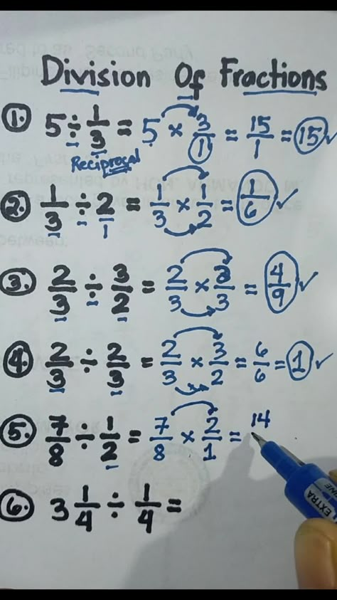 Kfc Fraction Division, Math Notes Fractions, How To Divide Fractions, How To Divide, Grade 7 Notes, Math Techniques, Maths Aesthetic, Fraction Division, Physics Lover