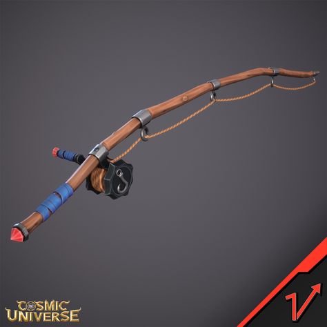 Stylized Fishing Rod, on ArtStation at https://www.artstation.com/artwork/b5o26o Fishing Concept Art, Fishing Rod Art, Fishing Rod Illustration, Beat Board, Fishing Spears, Item Reference, Motion Graphs, Props Concept, School Images