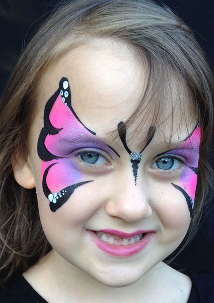 Easy Face Painting Designs, Adult Face Painting, Childrens Parties, Butterfly Face Paint, Paint Face, Girl Face Painting, Birthday Painting, Corporate Entertainment, Butterfly Face