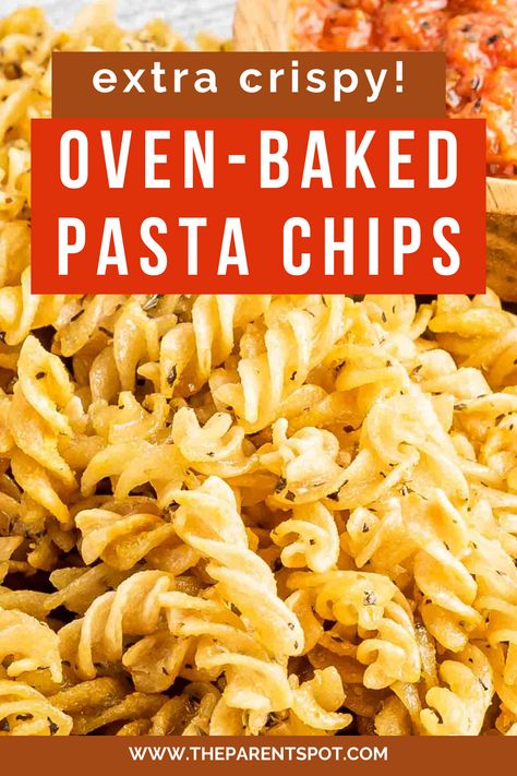 These Extra Crispy Oven-Baked Pasta Chips are delicious and vegan-friendly! This simple recipe transforms ordinary pasta into a scrumptious, guilt-free snack. Perfect for dipping or enjoying on their own, these chips are a fantastic alternative for anyone looking for a healthier snack option. Give your taste buds a treat with these easy-to-make, crispy delights that everyone will love. Try them today for a snack that's as nutritious as it is delicious! Crispy Pasta Chips Oven, Crispy Banana Chips, Crispy Pasta Chips, Baked Pasta Chips, Oven Pasta Chips, Pasta Chips Oven, Pasta Crisps, Substitute For Chips, Alternatives To Chips