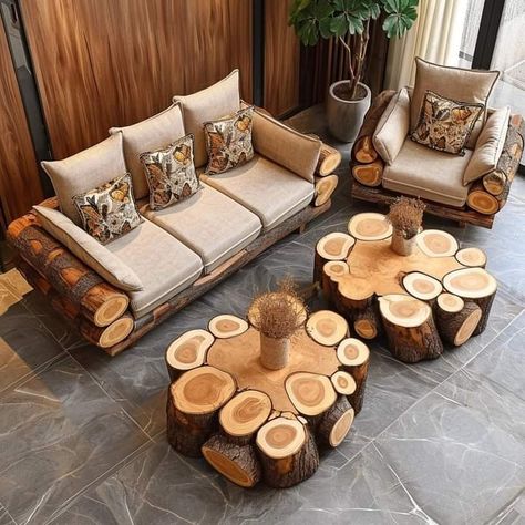 Wood Table Design, Rustic Wood Furniture, Wood Furniture Design, Craft Wood, Log Furniture, Wood Project, Home Building Design, Woodworking Wood, Wood Craft