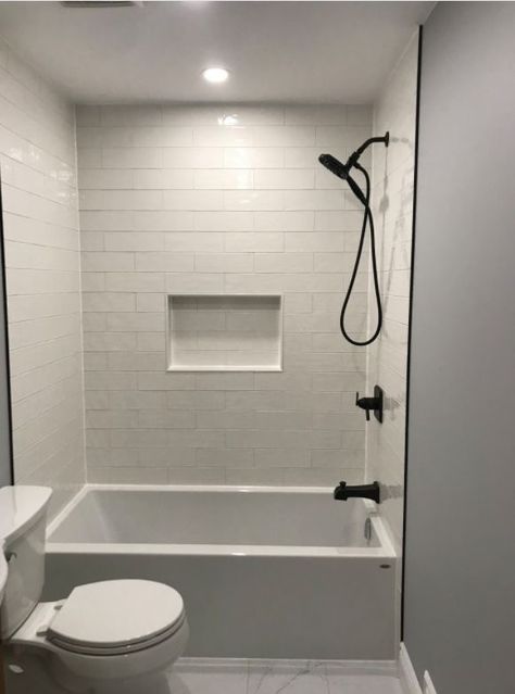 Bathroom Reno Tub Shower Combo, Bathtub Bathroom Remodel, Tub Shower Combo Remodel Diy, Small Bathroom Remodel Tub Shower Combo, Tub Toilet Room, Tile Bath And Shower Combo, New Tub Shower Combo, Farmhouse Tub Shower Combo Ideas, Guest Bathroom Ideas Shower Tub Combo