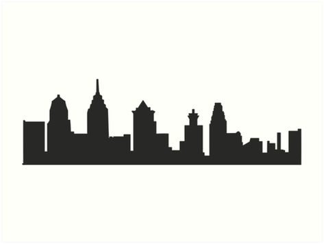 Philly Skyline, Skyline Tattoo, Philadelphia Skyline, Pop Art Drawing, Skyline Silhouette, Beer Pong Tables, Skyline Design, Eagle Tattoo, Bday Gift