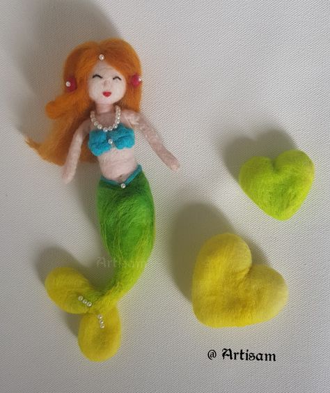 Princes Ariel, Felted Mermaid, Felt Fairies, Mermaid Tutorial, Felted Dolls, Felting Diy, Coastal Crafts, Born Photography, Just Born