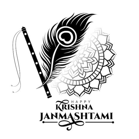 Flute Logo, Mor Pankh Tattoo, Drawing Face Shapes, Janmashtami Greetings, Flute Tattoo, Flute Drawing, Feather Stencil, Eye Stencil, Krishna Birthday