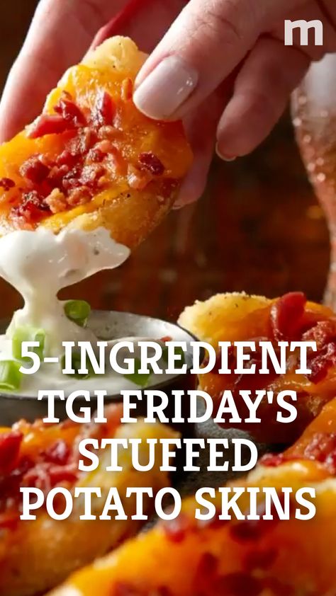 Easy Potato Skins Appetizers, Potato Skins Recipe Easy, Tgif Potato Skins Recipe, Potatoes Skins Recipe, How To Make Potato Skins, Potatoe Skins Recipe Easy, Tgi Fridays Recipes, Potato Skins Recipe Baked, Tgifridays Recipes