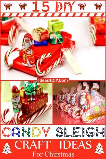 15 DIY Candy Sleigh Craft Ideas for Christmas Sleigh Craft, Crafting Ideas For Kids, Craft Ideas For Christmas, Candy Train, Christmas Candy Crafts, Christmas Candy Bar, Candy Sleigh, Candy Cane Sleigh, Diy Christmas Candy