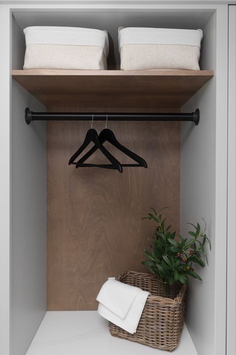 What better way to hang clothes than your personal clothing rod! A hidden space from the front door & mudroom. Front Door Mudroom, To Hang Clothes, Hang Clothes, Laundry Clothes, Laundry Room, Front Door, Clothes