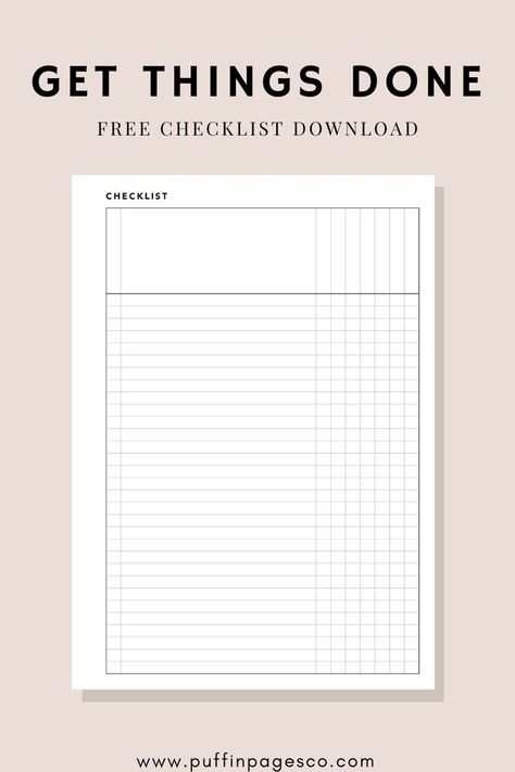 Download this free printable Checklist template for your planner. The layout provides a simple and easy way to add an Inbox section to your planner, as inspired by the GTD method. Download this Checklist template today to simplify your planning system and boost your daily productivity level. Task Template Free Printable, Inbox Planner Printable Free, Study Checklist Free Printable, Planner Inbox Ideas, Gtd Planner Free Printables, Checklist Template Printables, Project Planner Printable Free, Task Planner Template, School Trip Packing List