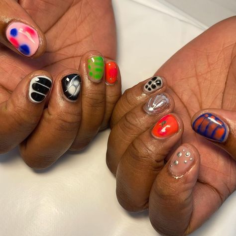 🍄 mix n match set for lovely @europeanvisa , check out their business page for wicked tooth gems @tufft.times 🍄 Builder gel Mix n match d… | Instagram Mix Match Nails Short, Bianca Core, Men Nails, Mix Match Nails, Nail Design Glitter, Overlay Nails, Minimal Nails Art, Tooth Gems, Builder Gel Nails