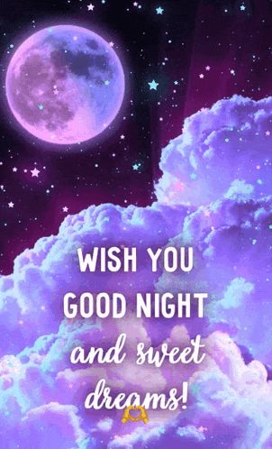 Good Night Sweet Dreams Gif, Sweet Dreams Gif, Gif Good Night, Moon Gif, Birthday Hug, Good Night Gif, Night Prayer, Good Night Sweet Dreams, Purple Love