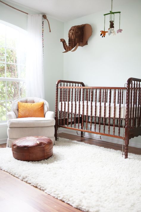 Cherry Jenny Lind style crib Narnia Nursery, Rustic Baby Boy Nursery, Jenny Lind Crib, Brown Crib, Safari Themed Nursery, Crib Nursery, Registry List, Simple Nursery, Jenny Lind