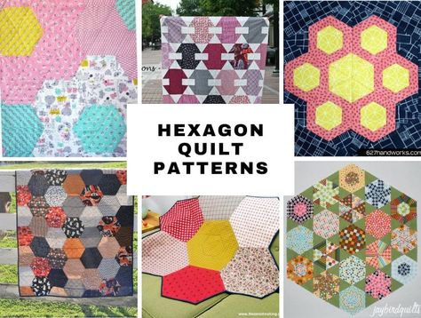 Hexagon Quilt Patterns, Hexagon Quilt Tutorial, Hexagon Quilt Pattern, Fat Quarter Quilt Pattern, Triangle Quilt Pattern, Lap Quilt Patterns, Mini Quilt Patterns, Simple Fabric, Hexie Quilt