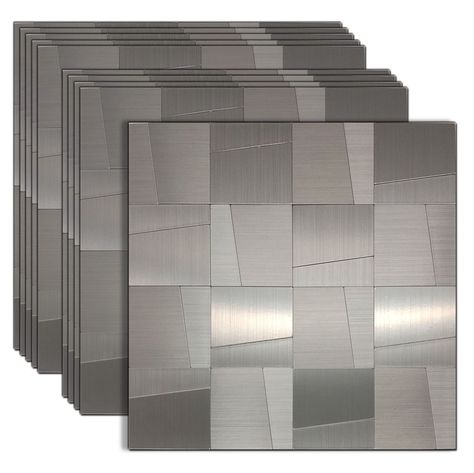 PRICES MAY VARY. Title: YMMXGE 10-Sheet Peel and Stick Metal Backsplash for Kitchen， Self Adhesive Aluminum Mosaic 3D Wall Sticker Panel 11.81"x11.81"x0.12" (10, Stainless Steel). Product Type: Categories > Paint, Wall Treatments & Supplies > Wall Stickers & Murals Stainless Steel Wall Panels, Mirrored Backsplash Kitchen, Copper Mosaic Backsplash, Inexpensive Backsplash Ideas, Backsplash Ideas For Kitchen, Healthy Dressings, Sheet Metal Wall, Metal Backsplash Kitchen, Kitchen Self