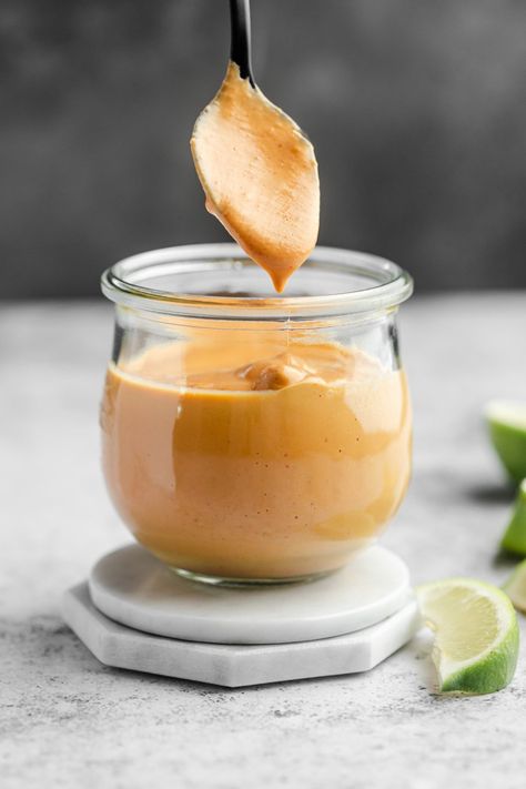 This easy vegan Chipotle Sauce is made with just 6 ingredients in a blender. Smoky, spicy, and complex, you’ll want to drizzle it on everything! Try it with tacos, veggie burgers, french fries, and more. Vegan Chipotle Sauce, Orange Turkey, Vegan Scalloped Potatoes, Vegan Lemon Curd, Nora Cooks, Vegan Sauce Recipes, Vegan Chipotle, Vegan Alfredo Sauce, Vegan Pregnancy