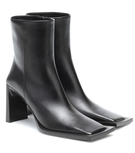 Flat 90 Leather Ankle Boots | Balenciaga - Mytheresa Balenciaga Shoes Women, Balenciaga Flats, Balenciaga Heels, Perfect Heels, Balenciaga Shoes, Heels Boots, Fall Shoes, Dream Shoes, Shoe Lover