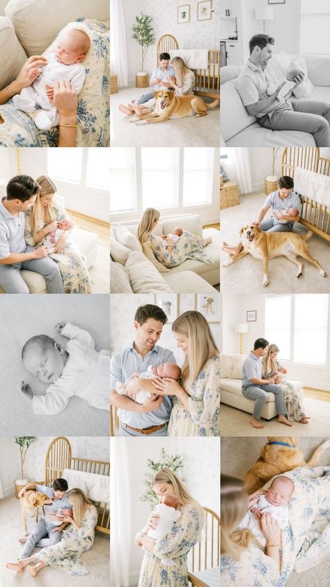 Family And Newborn Pictures, Maternity And Newborn Photos, Newborn Sessions At Home, Nursery Family Pictures, Newborn Photoshoot Lifestyle, Newborn Photos Bedroom, Newborn Home Photoshoot Ideas, Family Nursery Photoshoot, Newborn Photography Session