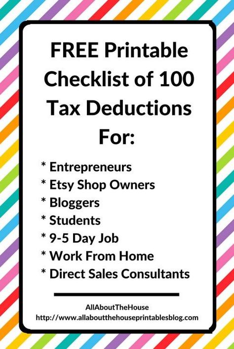 What Expenses Can I Claim? FREE Printable Checklist of 100 Tax Deductions, free printable, printable checklist, blogger, student, university student, college student, entrepreneur, work, home business, direct sales consultant, etsy shop owner, tax tool, tax organizer , printable tax planner, tax planner, editable, how to calculate taxes, tax deduction, work tax deduction, education, what can't you claim http://www.allaboutthehouseprintablesblog.com/100-tax-deductions/ Manager Outfit, Small Business Tax Deductions, Tax Organization, Business Tax Deductions, Tax Write Offs, Small Business Tax, Tax Prep, Outfit Polyvore, Business Manager