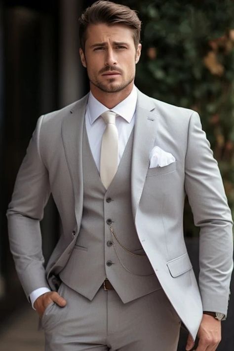 3 Piece Suit Men Wedding, Linen Blazer Men, 3 Piece Suit Men, Double Breasted Suit Men, Suits Men Slim, Summer Suits Men, Business Elegant, Mens 3 Piece Suits, Vest And Pants