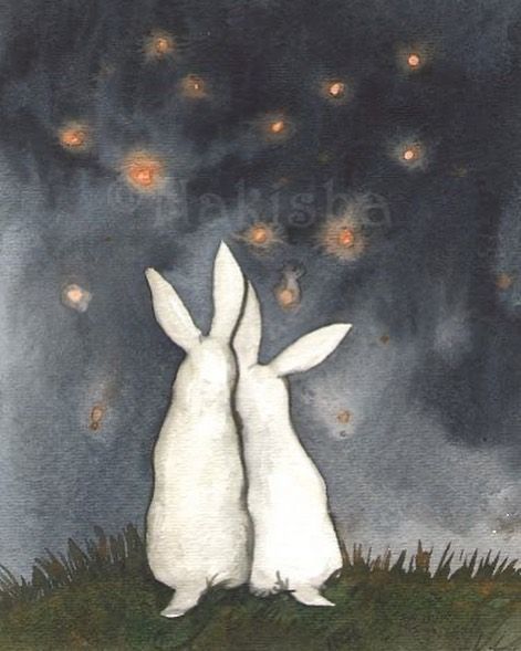 Magic, Dreams & Madness on Instagram: “Moonbeams were shining on the rabbits’ silky fur and as they moved, strands of hair would glimmer and twinkle as they caught the magical…” Rabbits Illustration, Cactus Club, Art For Children, Rabbit Pictures, Dog Rose, White Rabbits, Pin Design, Rabbit Art, Bunny Art