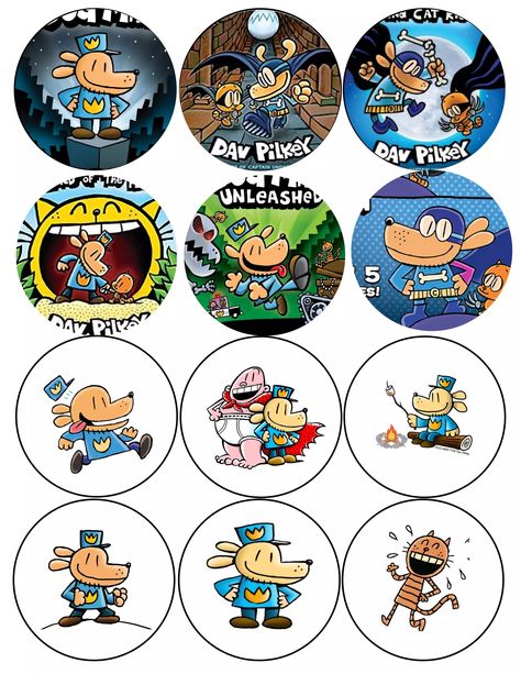 Dog Man 2.25" Button Images | PDF Dogman Book Activities, Dogman Birthday Party, Dog Man Party, Dogman Birthday, Squishmallow Party, Dog Man Book, Dav Pilkey, Reading Buddies, Button Image