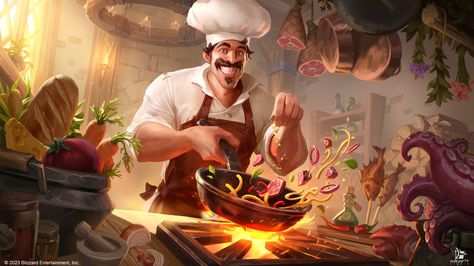 ArtStation - Cook Illustration Cooking Pose Reference Drawing, Cook Illustration, Yerevan Armenia, Artist Working, Splash Art, Game Illustration, Kesha, Dungeons And Dragons Homebrew, Cooking Art