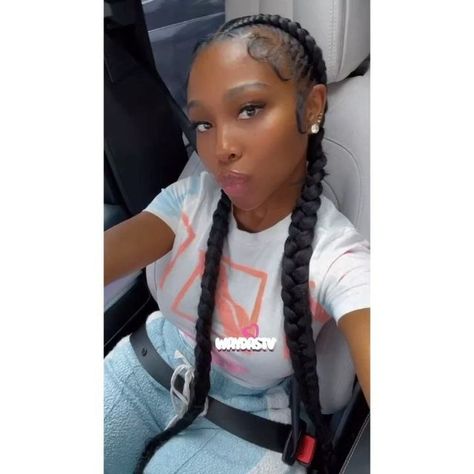 #𝐀𝐘𝐀𝐍𝐍𝐀𝐎𝐍𝐋𝐘✰. on Instagram: "Wayda early | Follow @waydastv for more content and details of WAYDA |" French Braids On Black Women, Two Braids With Curls At The End, Weave French Braids, French Braids For Black Women Cornrows, French Braid Black Women, French Braids Black Women, Two French Braids For Black Women, 6 Cornrows Braids Black Women, French Braid Hairstyles For Black Women