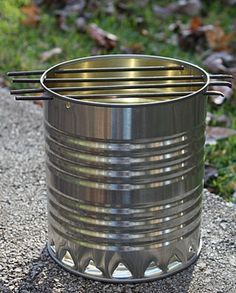 Tin Can Stove, Hobo Stove, Survival Stove, Wire Coat Hangers, Survival Skills Emergency Preparedness, Camping Hacks Diy, Survival Skills Life Hacks, Emergency Preparedness Kit, Survival Life Hacks