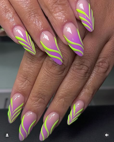 French Tip Nails Neon, Neon French Nails, Neon French Tip Nails, Summer Nails Neon, Nail Picking, Gel X Nail, Natural Gel Nails, Nail Polish Design, Nails Artist