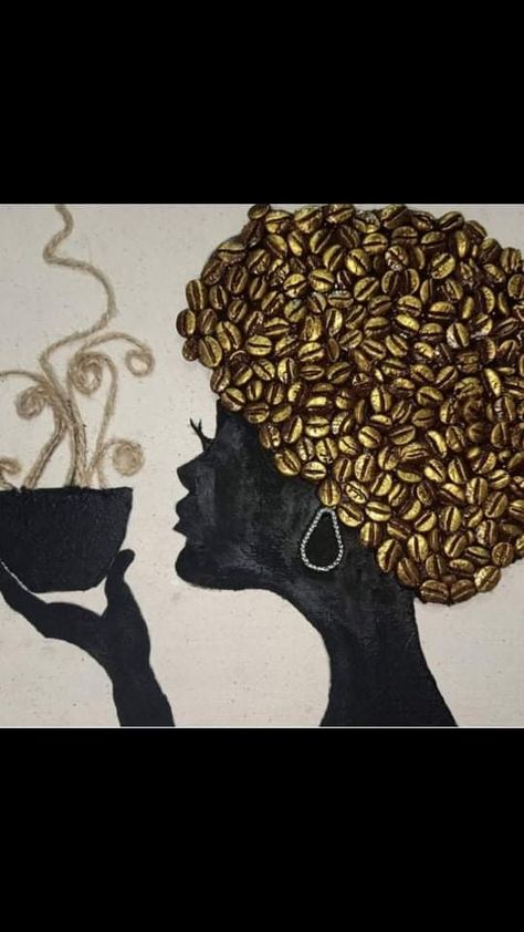 Coffee Bean Art, Easy Drawing Steps, Afrique Art, Pinterest Crafts, Mixed Media Art Canvas, Start Knitting, Hallway Ideas Entrance, Africa Art, Blanket Knitting