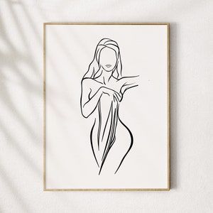 Female Body Art, Female Drawing, Minimalist Drawing, Picasso Art, Silhouette Art, Drawing Prints, Minimalist Prints, Bathroom Art, Stitching Art