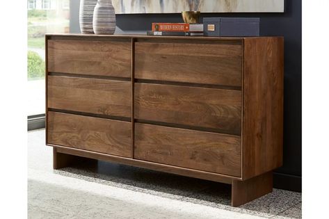 Isanti 6 Drawer Dresser | Ashley Furniture HomeStore Dresser Light, Brown Dresser, Furniture Mall, Old Bricks, Glass Furniture, Ashley Furniture Homestore, How To Clean Metal, Types Of Furniture, 6 Drawer Dresser