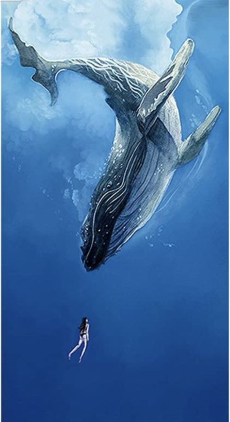 Blue Whale Painting, Whale Illustration, Whale Painting, Whale Art, Simple Acrylic Paintings, Wall Pictures, Humpback Whale, 판타지 아트, Summer Prints