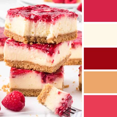 Rasberry Cheesecake, Raspberry Cheesecake Bars, Colour Pallets, Food Inspired, Raspberry Cheesecake, Cheesecake Bars, Autumn 2024, Oc Ideas, Colour Palettes